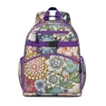 thumbnail image 1 of Boho Bohemia Flower Backpack for School,Cute School Bag,Schoolbag with Adjustable Shoulder Straps & Padded Back,15.25"x11.5"x5.25", 1 of 6
