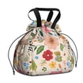 thumbnail image 1 of Boho Bohemia Flower Drawstring Lunch Bag Women - Drawstring Lunch Bag Insulated for Work Office - Stain-Resistant Large Lunchbags for Women with Multi-Pockets, 1 of 6