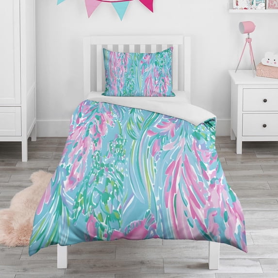 Boho Bohemia Flower Duvet Cover and Pillowcase Set for Single Bedding, Bedroom Accessories for Kids Teens