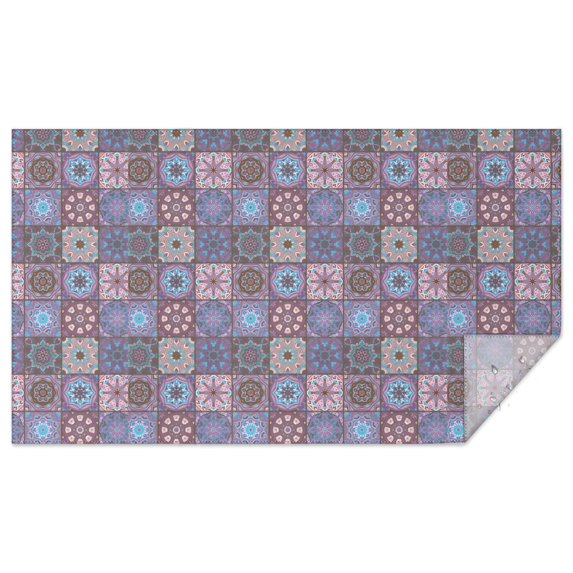 Boho Bohemia Flower Rectangle Tablecloth 60"x102",Waterproof Polyester Rectangle Table Cloth, Wipeable Spillproof Polyester Tablecloth for Dining, Camping, Indoor and Outdoor