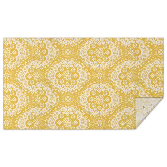 Boho Bohemia Flower Rectangle Tablecloth 60"x102",Waterproof Polyester Rectangle Table Cloth, Wipeable Spillproof Polyester Tablecloth for Dining, Camping, Indoor and Outdoor