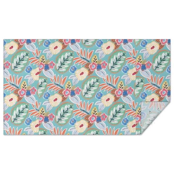 Boho Bohemia Flower Rectangle Tablecloth 60"x102",Waterproof Polyester Rectangle Table Cloth, Wipeable Spillproof Polyester Tablecloth for Dining, Camping, Indoor and Outdoor