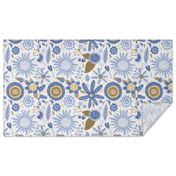 Boho Bohemia Flower Rectangle Tablecloth 60"x102",Waterproof Polyester Rectangle Table Cloth, Wipeable Spillproof Polyester Tablecloth for Dining, Camping, Indoor and Outdoor