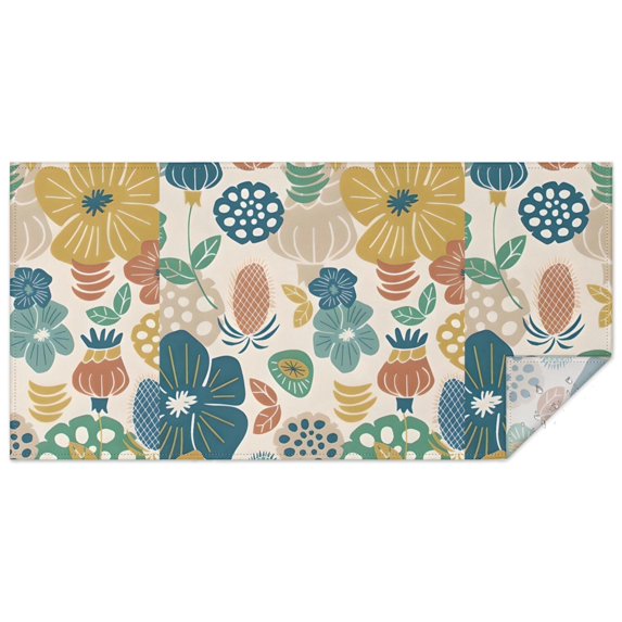 Boho Bohemia Flower Rectangle Tablecloth 60"x120",Waterproof Polyester Rectangle Table Cloth, Wipeable Spillproof Polyester Tablecloth for Dining, Camping, Indoor and Outdoor