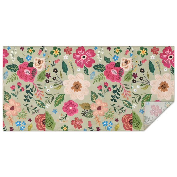 Boho Bohemia Flower Rectangle Tablecloth 60"x120",Waterproof Polyester Rectangle Table Cloth, Wipeable Spillproof Polyester Tablecloth for Dining, Camping, Indoor and Outdoor