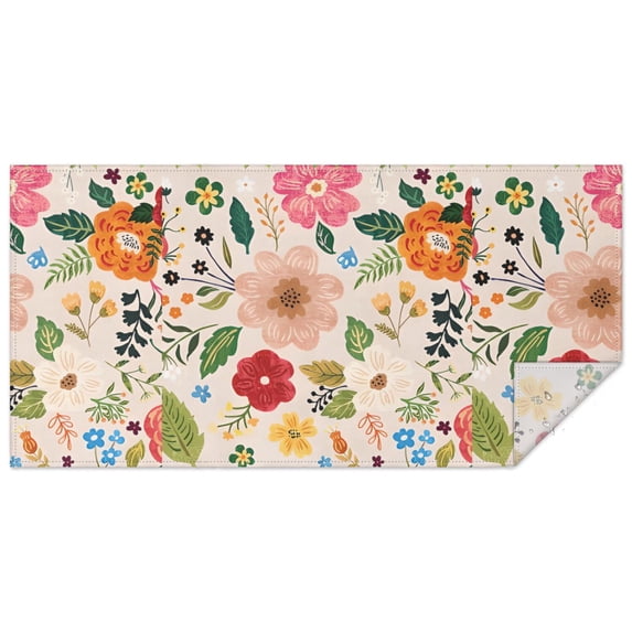 Boho Bohemia Flower Rectangle Tablecloth 60"x120",Waterproof Polyester Rectangle Table Cloth, Wipeable Spillproof Polyester Tablecloth for Dining, Camping, Indoor and Outdoor