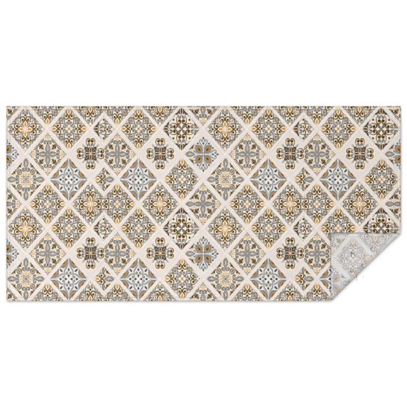 Boho Bohemia Flower Rectangle Tablecloth 60"x120",Waterproof Polyester Rectangle Table Cloth, Wipeable Spillproof Polyester Tablecloth for Dining, Camping, Indoor and Outdoor