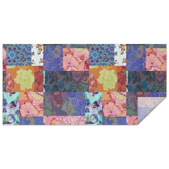 Boho Bohemia Flower Rectangle Tablecloth 60"x120",Waterproof Polyester Rectangle Table Cloth, Wipeable Spillproof Polyester Tablecloth for Dining, Camping, Indoor and Outdoor