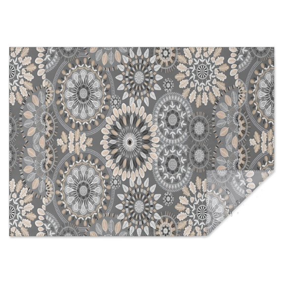 Boho Bohemia Flower Rectangle Tablecloth 60"x84",Waterproof Polyester Rectangle Table Cloth, Wipeable Spillproof Polyester Tablecloth for Dining, Camping, Indoor and Outdoor