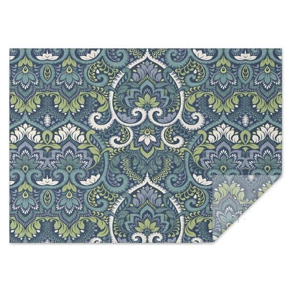 Boho Bohemia Flower Rectangle Tablecloth 60"x84",Waterproof Polyester Rectangle Table Cloth, Wipeable Spillproof Polyester Tablecloth for Dining, Camping, Indoor and Outdoor