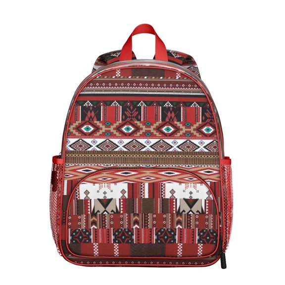 Boho Bohemia Geometric Line Art Backpack Backpack for School,Cute School Bag,Schoolbag with Adjustable Shoulder Straps & Padded Back,13.8"x11.4"x6"