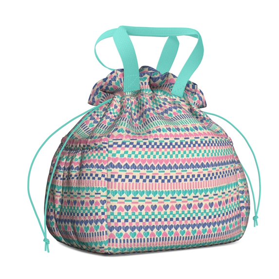 Boho Bohemia Geometric Line Art Drawstring Lunch Bag Women - Drawstring Lunch Bag Insulated for Work Office - Stain-Resistant Large Lunchbags for Women with Multi-Pockets