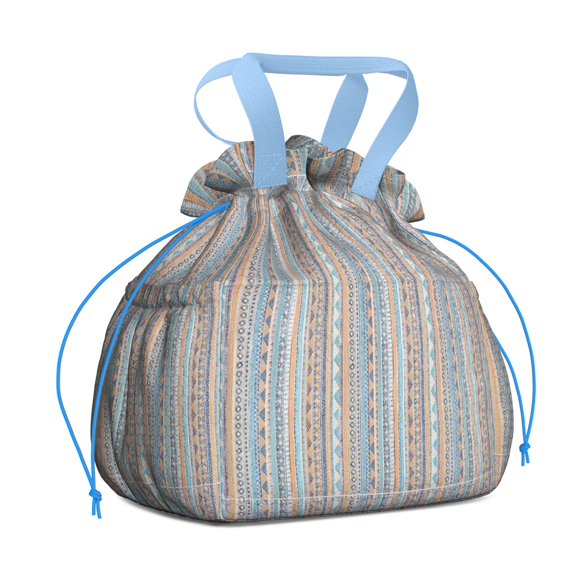 Boho Bohemia Geometric Line Art Drawstring Lunch Bag Women - Drawstring Lunch Bag Insulated for Work Office - Stain-Resistant Large Lunchbags for Women with Multi-Pockets