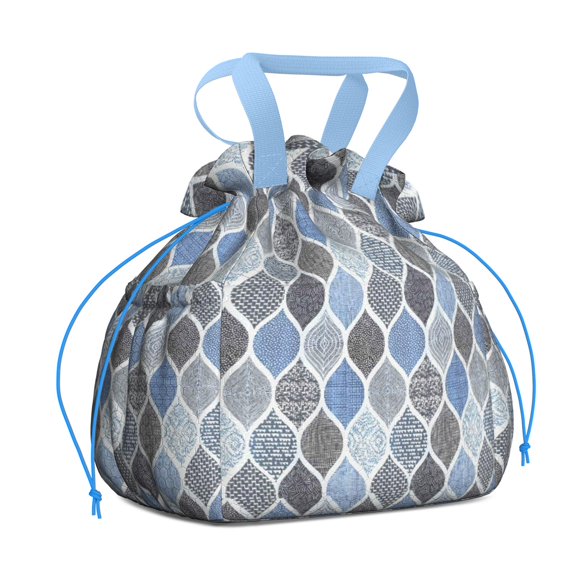 Boho Bohemia Geometric Line Art Drawstring Lunch Bag Women - Drawstring Lunch Bag Insulated for Work Office - Stain-Resistant Large Lunchbags for Women with Multi-Pockets