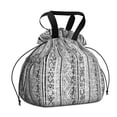 thumbnail image 1 of Boho Bohemia Geometric Line Art Drawstring Lunch Bag Women - Drawstring Lunch Bag Insulated for Work Office - Stain-Resistant Large Lunchbags for Women with Multi-Pockets, 1 of 6