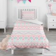 thumbnail image 1 of Boho Bohemia Geometric Line Art Duvet Cover and Pillowcase Set for Single Bedding, Bedroom Accessories for Kids Teens, 1 of 5