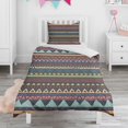 thumbnail image 1 of Boho Bohemia Geometric Line Art Duvet Cover and Pillowcase Set for Single Bedding, Bedroom Accessories for Kids Teens, 1 of 5