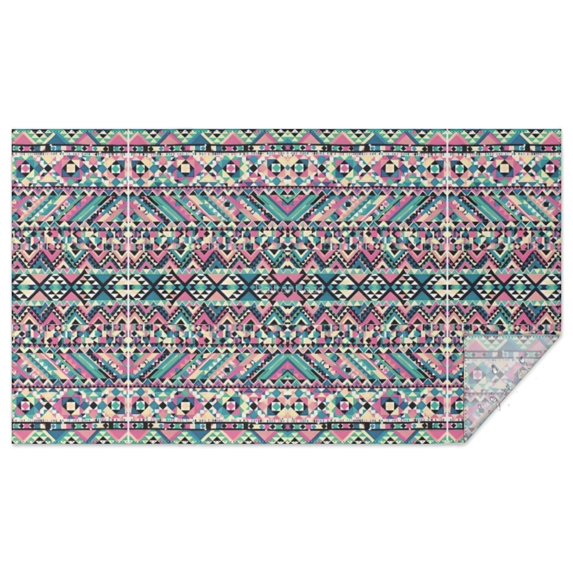 Boho Bohemia Geometric Line Art Rectangle Tablecloth 60"x102",Waterproof Polyester Rectangle Table Cloth, Wipeable Spillproof Polyester Tablecloth for Dining, Camping, Indoor and Outdoor