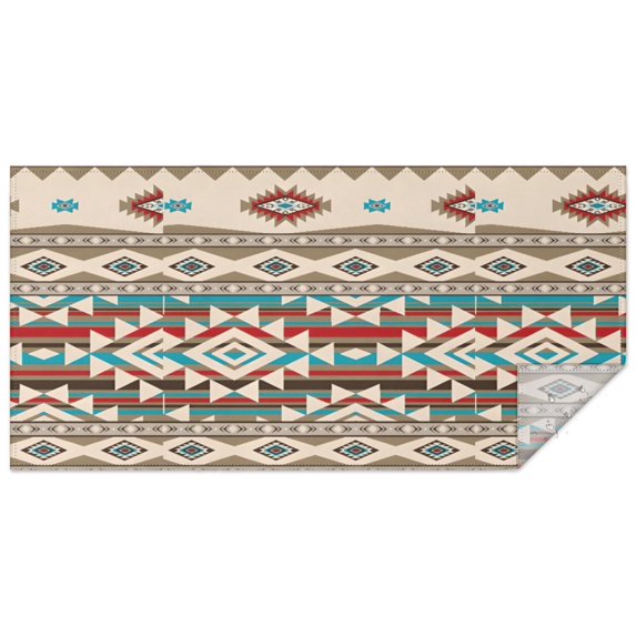 Boho Bohemia Geometric Line Art Rectangle Tablecloth 60"x120",Waterproof Polyester Rectangle Table Cloth, Wipeable Spillproof Polyester Tablecloth for Dining, Camping, Indoor and Outdoor