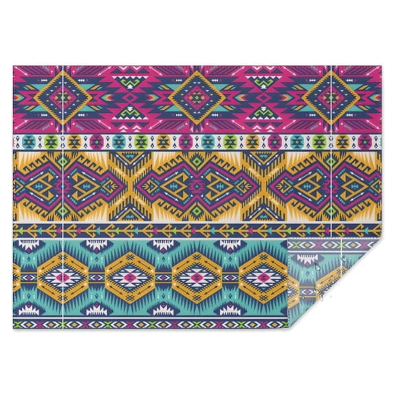 Boho Bohemia Geometric Line Art Rectangle Tablecloth 60"x84",Waterproof Polyester Rectangle Table Cloth, Wipeable Spillproof Polyester Tablecloth for Dining, Camping, Indoor and Outdoor