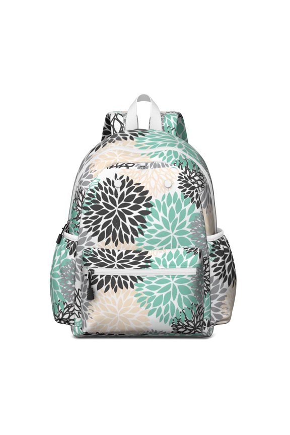Boho Bohemia Pioneer Flower Art Backpack for School,Cute School Bag,Schoolbag with Adjustable Shoulder Straps & Padded Back,13.4"x11"x4.7"