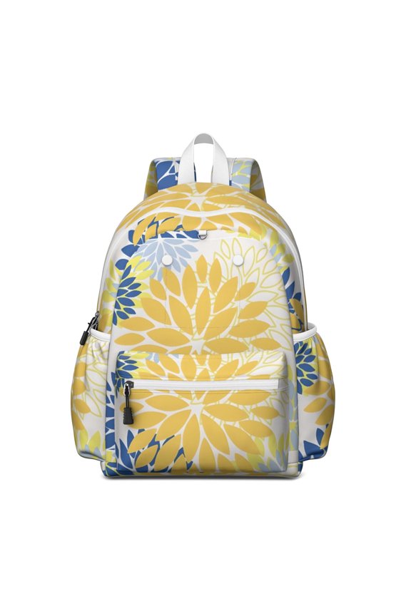 Boho Bohemia Pioneer Flower Art Backpack for School,Cute School Bag,Schoolbag with Adjustable Shoulder Straps & Padded Back,13.4"x11"x4.7"