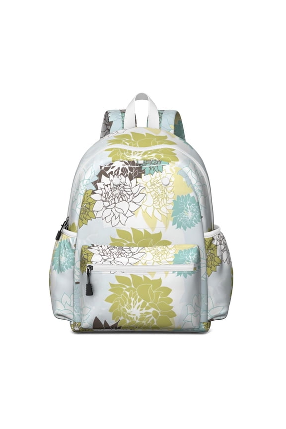 Boho Bohemia Pioneer Flower Art Backpack for School,Cute School Bag,Schoolbag with Adjustable Shoulder Straps & Padded Back,13.4"x11"x4.7"