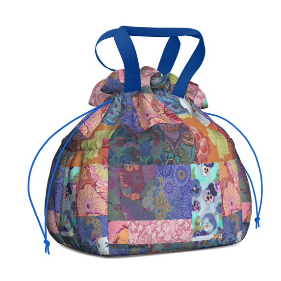 Boho Bohemia Pioneer Flower Drawstring Lunch Bag Women - Drawstring Lunch Bag Insulated for Work Office - Stain-Resistant Large Lunchbags for Women with Multi-Pockets