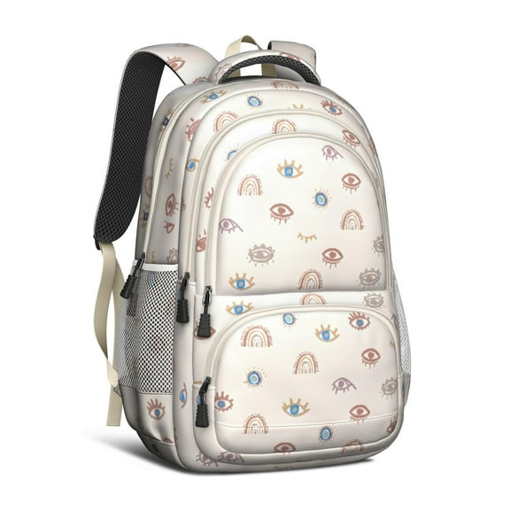 Boho Bohemia Rainbow Backpack for School,Cute School Bag,Schoolbag with Adjustable Shoulder Straps & Padded Back,16.9 Inch