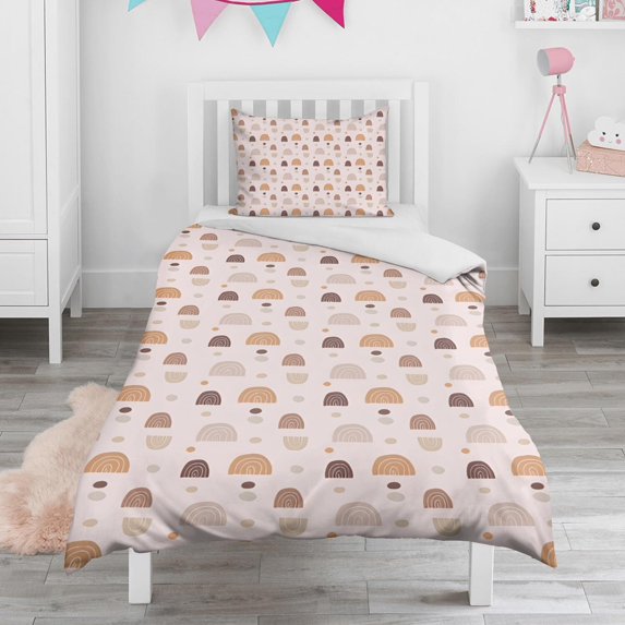Boho Bohemia Rainbow Duvet Cover and Pillowcase Set for Single Bedding, Bedroom Accessories for Kids Teens