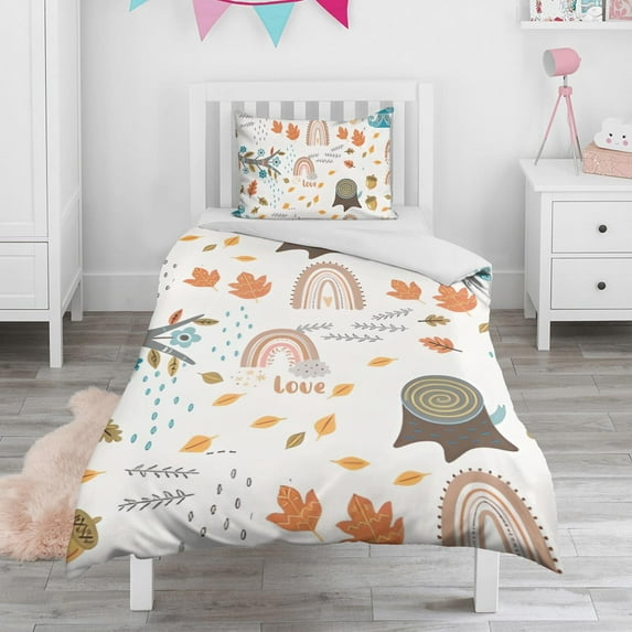 Boho Bohemia Rainbow Duvet Cover and Pillowcase Set for Single Bedding, Bedroom Accessories for Kids Teens