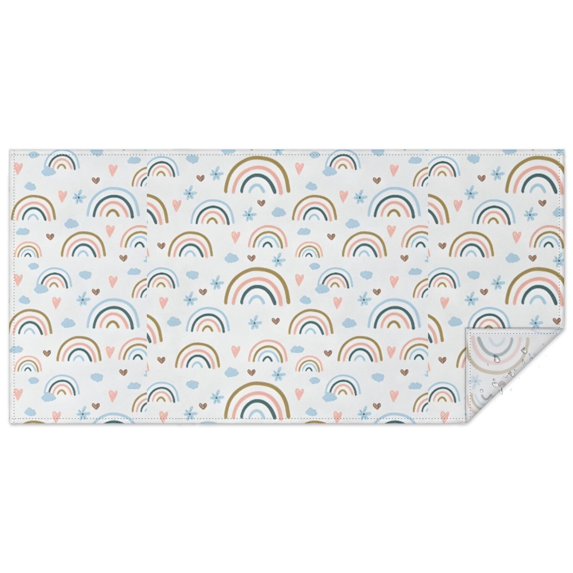 Boho Bohemia Rainbow Rectangle Tablecloth 60"x120",Waterproof Polyester Rectangle Table Cloth, Wipeable Spillproof Polyester Tablecloth for Dining, Camping, Indoor and Outdoor