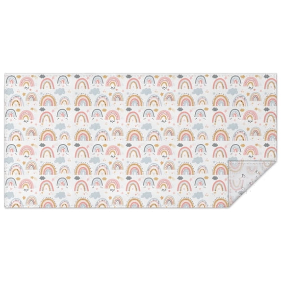Boho Bohemia Rainbow Rectangle Tablecloth 60"x120",Waterproof Polyester Rectangle Table Cloth, Wipeable Spillproof Polyester Tablecloth for Dining, Camping, Indoor and Outdoor