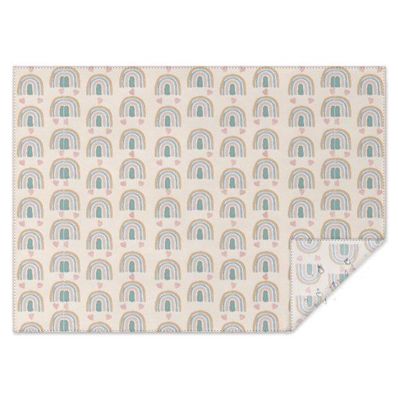 Boho Bohemia Rainbow Rectangle Tablecloth 60"x84",Waterproof Polyester Rectangle Table Cloth, Wipeable Spillproof Polyester Tablecloth for Dining, Camping, Indoor and Outdoor