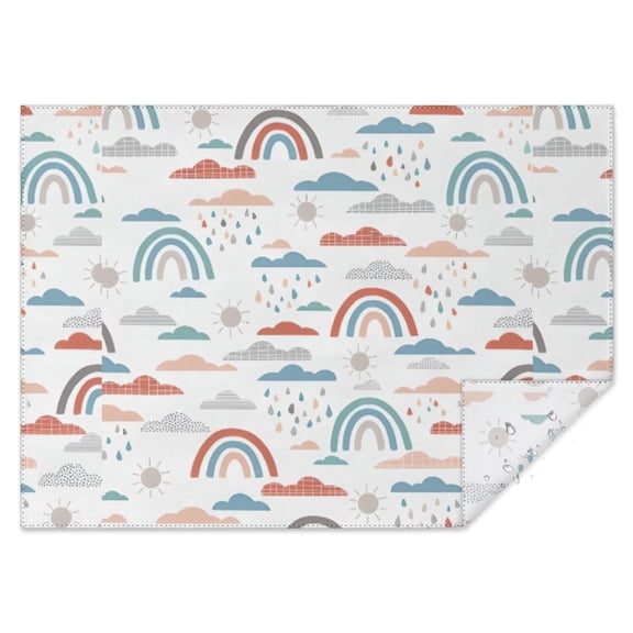 Boho Bohemia Rainbow Rectangle Tablecloth 60"x84",Waterproof Polyester Rectangle Table Cloth, Wipeable Spillproof Polyester Tablecloth for Dining, Camping, Indoor and Outdoor