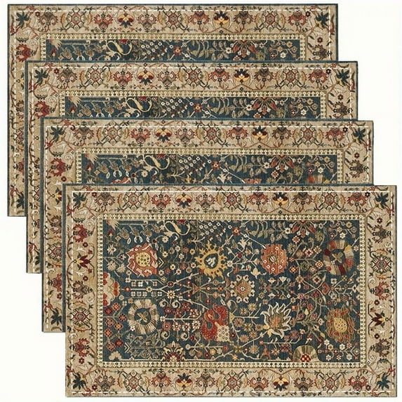 Boho Bohemia Style Placemats Set of 4, 12x18 Inch Country Rustic Farmhouse Magical Fall Table Mats for Party Kitchen Dining Decoration