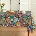 thumbnail image 1 of Boho Bohemia Style Rectangular Tablecloth 60×84 Inch, Vintage Washable Table Cover for Party Picnic Dinner Decor, 1 of 6