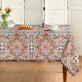 thumbnail image 1 of Boho Bohemia Style Tablecloth 60x60 Inch Square, Vintage Country Rustic Farmhouse Magical Orange Washable Seasonal Table Cover for Party Picnic Dinner Decor, 1 of 6