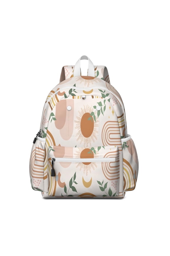 Boho Bohemian Art Backpack for School,Cute School Bag,Schoolbag with Adjustable Shoulder Straps & Padded Back,13.4"x11"x4.7"