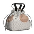 thumbnail image 1 of Boho Bohemian Art Drawstring Lunch Bag Women - Drawstring Lunch Bag Insulated for Work Office - Stain-Resistant Large Lunchbags for Women with Multi-Pockets, 1 of 6
