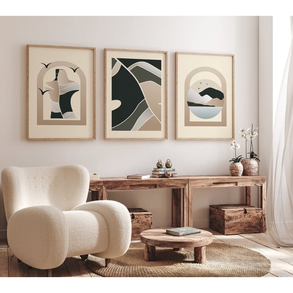 Boho Bohemian Boho Gallery Nature Modern Mid Century Poster, Set 3 ...