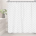 thumbnail image 1 of Boho Bohemian Chevron Geometric Neutral Shower Curtain for Bathroom White Grey Herringbone 72Wx72H Inch Striped Classy Contemporary Decor Fabric Set Polyester Waterproof, 1 of 6