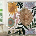 thumbnail image 1 of Boho Bohemian Floral Shower Curtain, Colorful Retro Mandala Flower Tropical Leaf Abstract Botanical Bright Bathroom Curtain Bathtub Home Decor Waterproof Fabric Machine Washable, 1 of 6