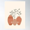 thumbnail image 1 of Boho Bohemian Terracotta Planter Flowers Abstract Poster Wall Art, Modern Wall Decor For Living Room Bedroom, 8x12 UNFRAMED, 1 of 3