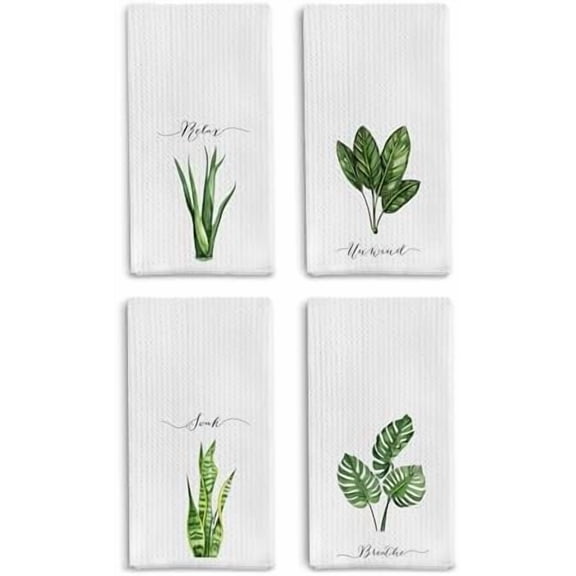 Boho Botanical Hand Towels for Bathroom Set of 4, Relax Unwind Soak Breathe Decorative Spa Gym Yoga Bobo Hand Towels for Bathroom, 16x24 Inches