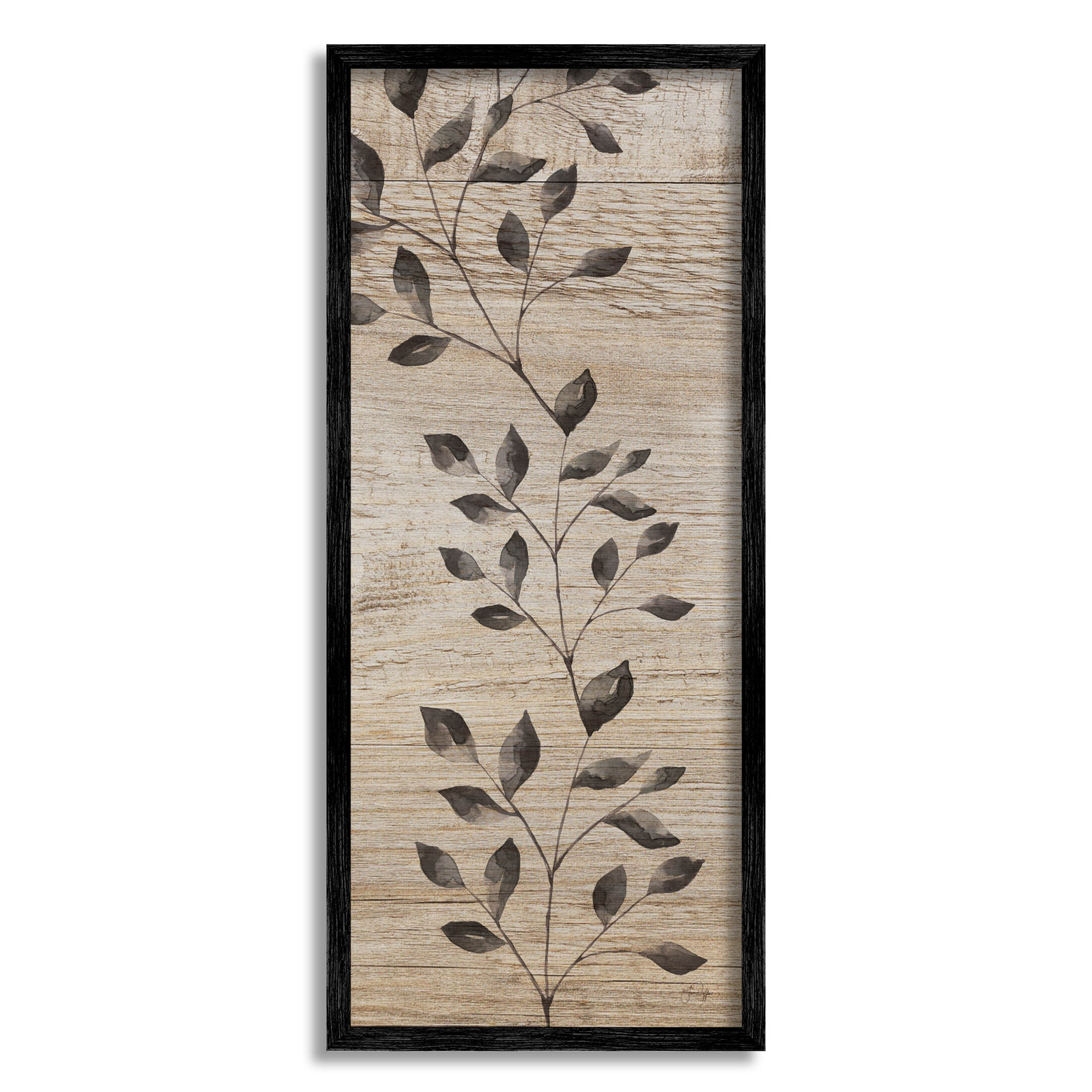 Boho Botanical Rustic Pattern Botanical & Floral Graphic Art Black Framed Art Print Wall Art
