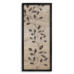 Boho Botanical Rustic Pattern Botanical & Floral Graphic Art Black Framed Art Print Wall Art