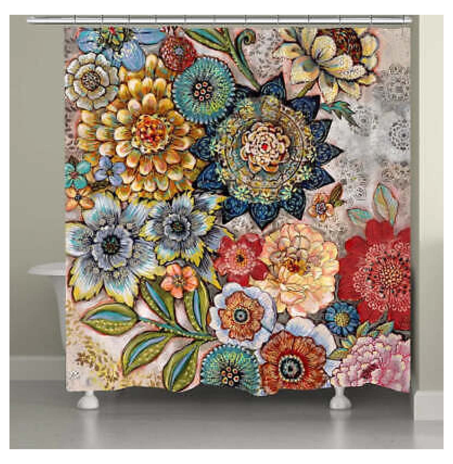 Boho Bouquet Shower Curtain