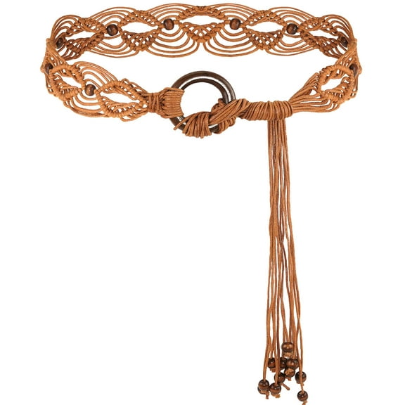 Boho Braid Belt for Women Bohemian Woven Waist Belts for Dress Rhombus 170CM