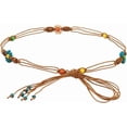 thumbnail image 1 of Boho Braided Waist Chain Belt Shell Flower Woven Belts with Tassels Bohemian Waist Rope Belt for Dress Jeans for Women, 1 of 10